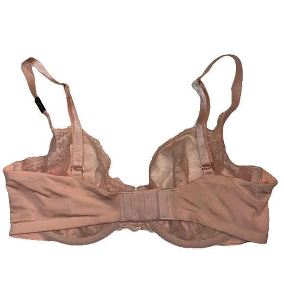 Victoria's Secret Peach Floral Lace Underwire Unlined Demi Bra Size 34D NWT - Picture 7 of 16